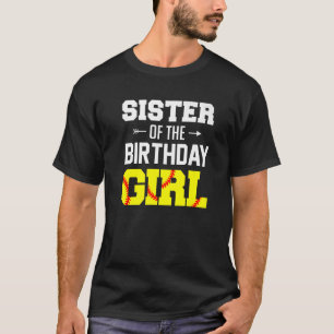 Sister Of The Birthday Girl Softball Girl Family M T-Shirt