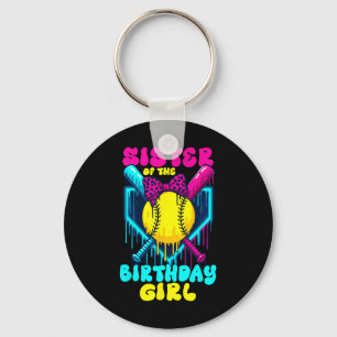 Sister Of The Birthday Girl Softll Ice Cream Drip Keychain