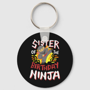 Sister Of The Birthday Ninja Karate Kids Bday Part Keychain