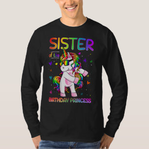 Sister Of The Birthday Princess Girl Flossing Unic T-Shirt