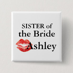 Sister Of The Bride 2 Inch Square Button