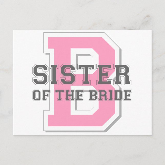 Sister of the Bride Cheer Postcard (Front)