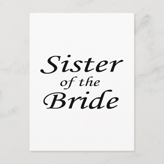sister Of The Bride Postcard (Front)