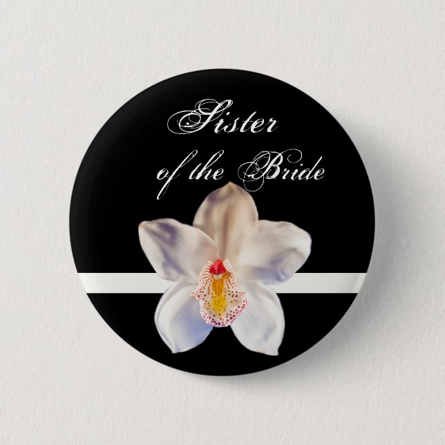 Sister Of The Bride  Wedding ID Badge 2 Inch Round Button (Front)