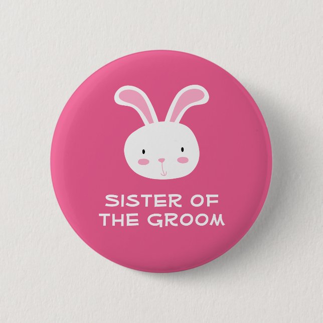 Sister of the groom 2 inch round button (Front)