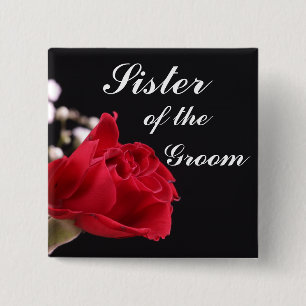 Sister Of The Groom 2 Inch Square Button