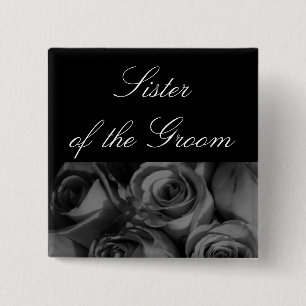 Sister of the Groom - Font Style/Size - Lucia 20 2 Inch Square Button