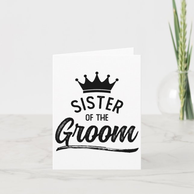 Sister Of The Groom Matching Wedding Party  Card (Front)
