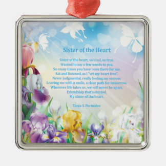Sister of the Heart Poetry Collector Metal Ornament