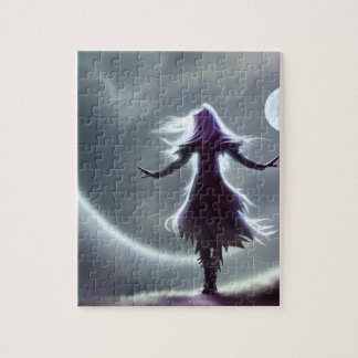 Sister of the Moon AI Fantasy Digital Art Print Jigsaw Puzzle