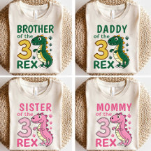 Sister of the Three-Rex Matching Dinosaur Birthday