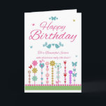 Sister Pretty Birthday Card With Butterflies<br><div class="desc">Sister Pretty Birthday Card With Butterflies</div>