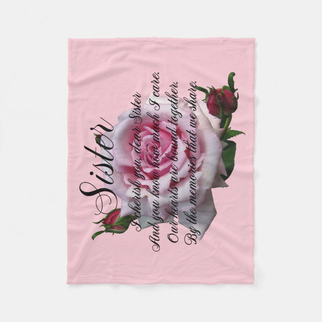 SISTER  QUOTE FLEECE BLANKET (Front)