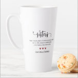 Sister Quote Forever Friend Custom Latte Mug<br><div class="desc">Celebrate the bond of sisterhood with this cute sister quote latte mug.  Click the edit button to personalize this design with your own message and names.  This mug makes a great gift for christmas,  birthdays or any other special occasion throughout the year.</div>