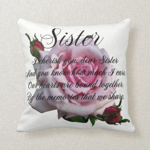 SISTER QUOTE THROW PILLOW