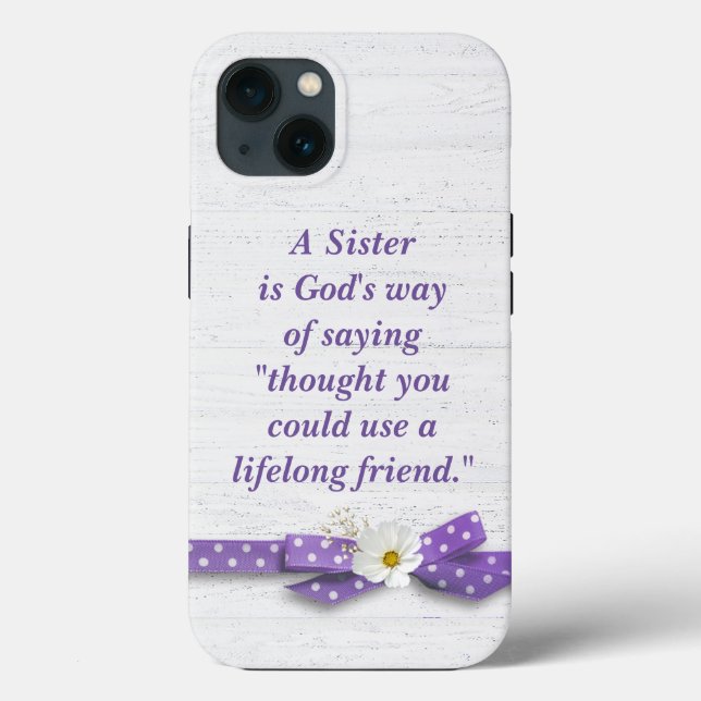 Sister Quote with Polka Dot Ribbon Case-Mate iPhone Case (Back)