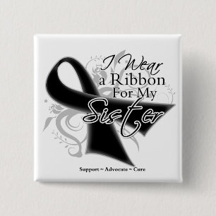 Sister Ribbon - Melanoma Skin Cancer 2 Inch Square Button