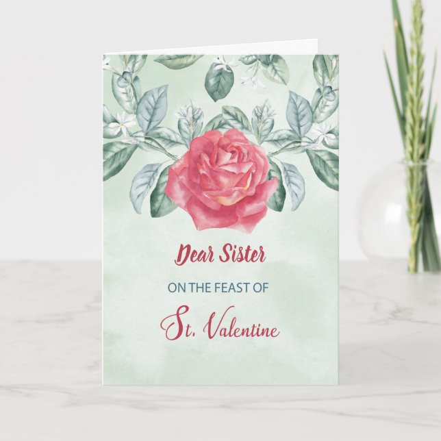 Sister Rose Religious Feast of St. Valentine Card (Front)