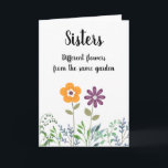 Sister(s) Pretty Floral Blank Inside Birthday Card<br><div class="desc">A pretty floral card we left blank inside for you to personalize.  Good card for birthdays,  special celebrations or no celebration.  Jot a little note inside to catch up or send some get well wishes,  if needed.</div>