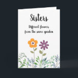 Sister(s) Pretty Floral Blank Inside Birthday Card<br><div class="desc">A pretty floral card we left blank inside for you to personalize.  Good card for birthdays,  special celebrations or no celebration.  Jot a little note inside to catch up or send some get well wishes,  if needed.</div>