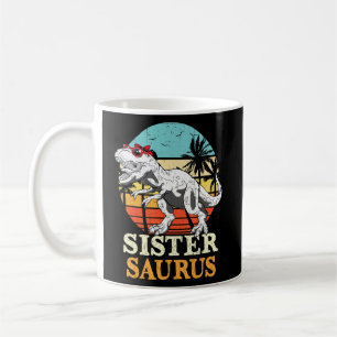 Sister Saurus Dinosaur Matching Family T Rex Vinta Coffee Mug