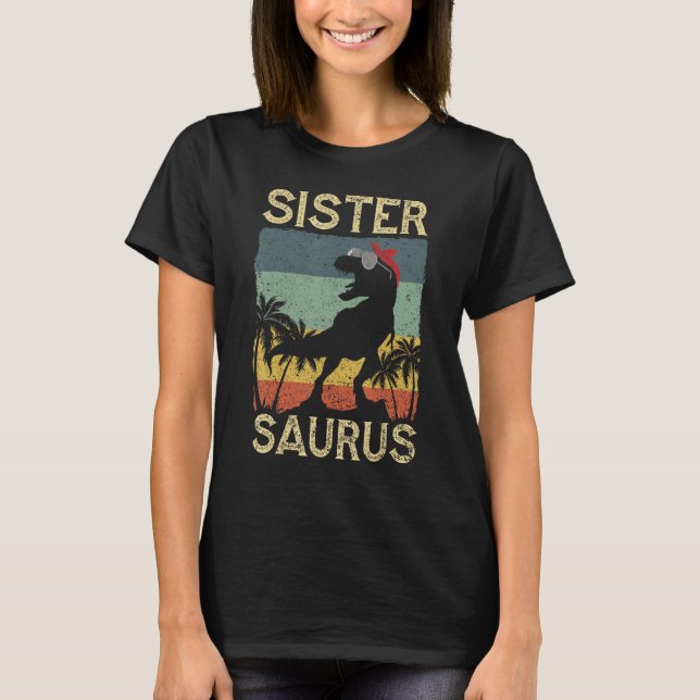 Sister Saurus Dinosaur Sistersaurus Rex Family Mat T-Shirt (Front)