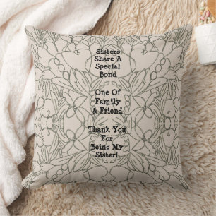 Sister Sentiment Abstract Throw Pillow