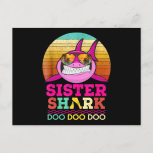 Sister Shark Doo Doo Doo - Crazy Shark GIfts Invitation Postcard