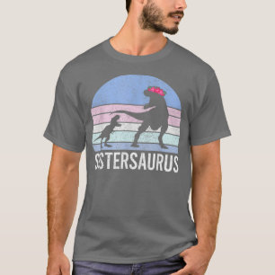 Sister sis Santa Gift Christmas Xmas Dinosaur 2 T-Shirt
