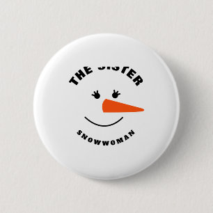 Sister Snowman Face Squad Matching Family Costume 2 Inch Round Button