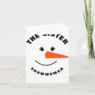 Sister Snowman Face Squad Matching Family Costume  Card