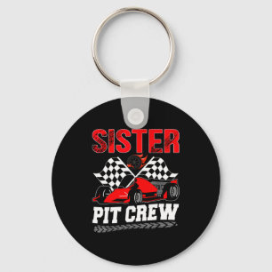 Sister T Crew Racing Family Race Car Birthday Boy Keychain