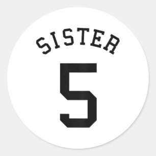 Sister Team Uniform # 5 Handbyll Sis Soccer Volley Classic Round Sticker