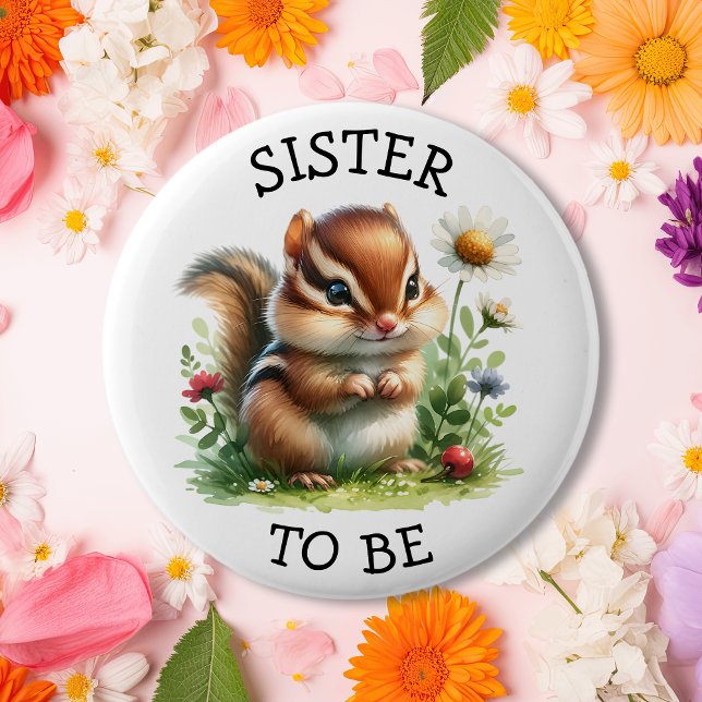 Sister to be | Fox Woodland Themed Baby Shower 2 Inch Round Button (Creator Uploaded)