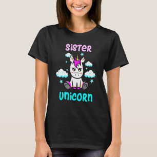 Sister Unicorn Birthday Party Kid Big Sis Girl Gir T-Shirt