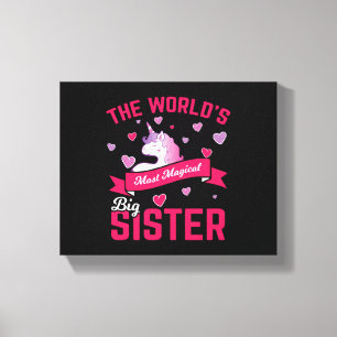Sister Unicorn Gift Big Sister Magical Unicorn Canvas Print