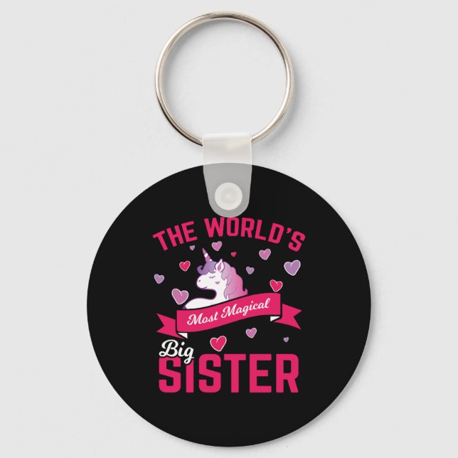 Sister Unicorn Gift Big Sister Magical Unicorn Keychain (Front)