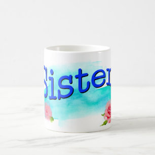 Sister Watercolor Roses Coffee Mug