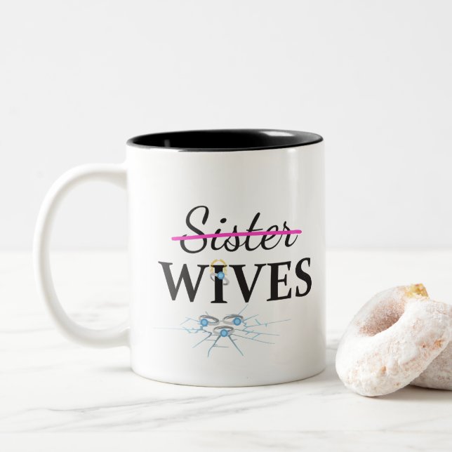 Sister Wives No More Cracked Two-Tone Coffee Mug (With Donut)