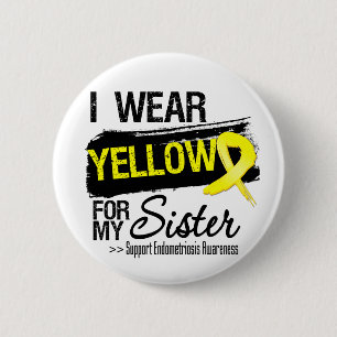 Sister Yellow Ribbon Endometriosis 2 Inch Round Button