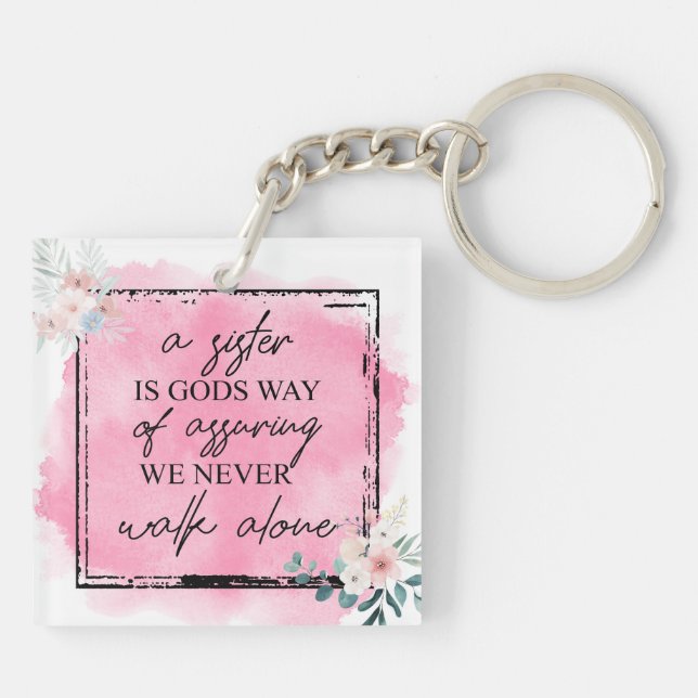  Sisterhood Floral  Keychain (Back)