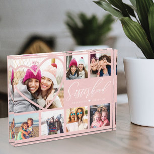Sisterhood Script BFFs Heart 7 Photo Grid Collage Block