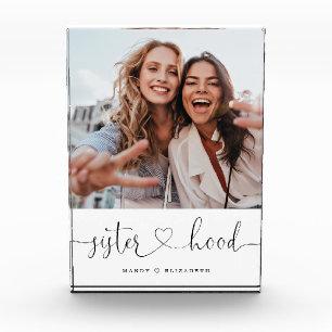 Sisterhood Script Sisters Gift Photo Keepsake Block