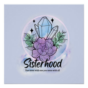 Sisterhood Spells: Empowering Witchy Design Poster
