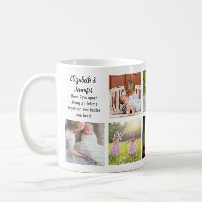 Sisterly love 9 x Photo Collage Sisters Keepsake Coffee Mug (Left)