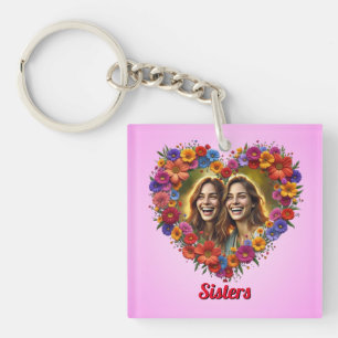 Sisterly Love in Bloom Acrylic Keychain