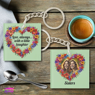 Sisterly Love in Bloom Acrylic Keychain
