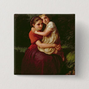 Sisters, 1868 2 inch square button