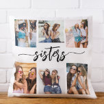 Sisters 6 Photo Collage Keepsake Gift Throw Pillow<br><div class="desc">Celebrate sisterhood with the Sisters 6 Photo Collage Keepsake Gift Throw Pillow. Personalized with a beautifully arranged collage of six cherished photos, it captures the special moments shared between sisters. Crafted from high-quality materials, this pillow adds a stylish and sentimental touch to any space, perfect for displaying on a bed...</div>