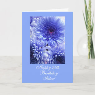 Sister's (age) birthday blue flowers card